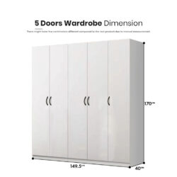 4 door wooden wardrobe/2door multifunctional wardrobe WITH 2 hanging pole - Image 9