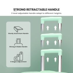 Hosta High-Quality Polypropylene Plastic (PP) PP material suitcase new pattern wave design travel luggage bag - Image 9