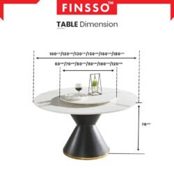 Logan Marble Sintered Stone dining table meja makan / Anti scratch, anti heat stone/ 圆桌 / 石桌 - Image 8