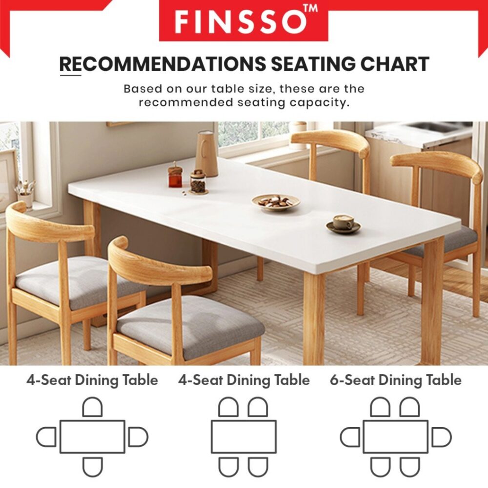 Muji Style Zanis Solid Wood Base Dining Table Set / Dining Chairs / Set Meja makan 4 kerusi / Meja Makan - Image 4