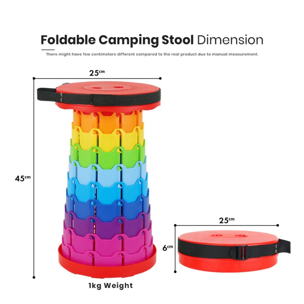 Outdoor Foldable Telescopic Stool & Chair Portable Foldable Extendable Fishing Picnic Camping Travel - Image 7