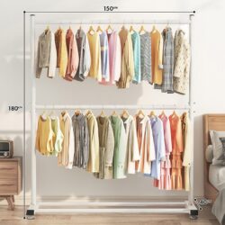 Tara 2 Layer Large & Strong Steel Structure clothes rack Double layer / penyangkut baju / ampaian baju - Image 9