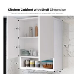 30cm High Gloss Kitchen Cabinet with Waterproof Surface with Shelves/ Kitchen Wall Rack / kabinet dapur gantung - Image 9