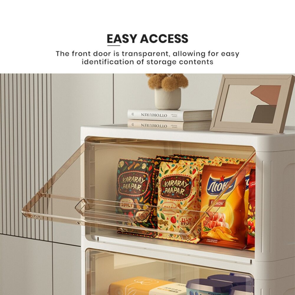 Cosmos Multiuse Stackable Plastic Storage Box with Flip door / almari baju / kotak - Image 4