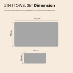 Towel 2in1 Luxury Super Large Towel Set High Absorbent Soft Bath Towel + Face Towels Tuala 2 in 1 - Image 9