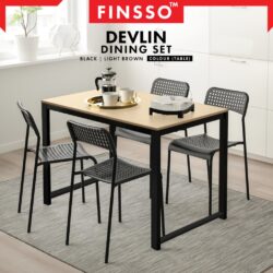 DEVLIN Contemporary Dining Set/Table with 4 Chair /Dining table / meja makan 4 kerusi - Image 2