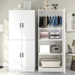 4 door Multifunction Snow Series Shoe Rack / Almari Buku / Shoe Cabinet / Almari Kasut / Wardrobe - Image 6