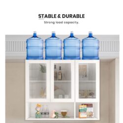 Multifunctional Kitchen Glass Wall Shelves Cabinet - Image 9