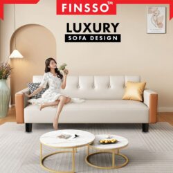 Khalifa Luxury Sofa PVC CLASSIC LEATHER & FABRIC - Image 5