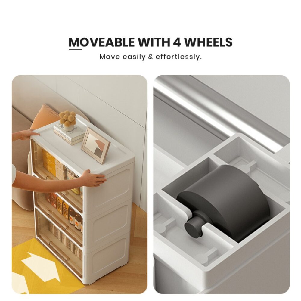 Cosmos Multiuse Stackable Plastic Storage Box with Flip door / almari baju / kotak - Image 5