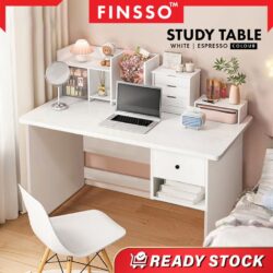 Thicker board (12mm) Snow Series Arlo Luxury bed room set / Office desk Study Desk + DRAWER & LOCK / study table - Image 3
