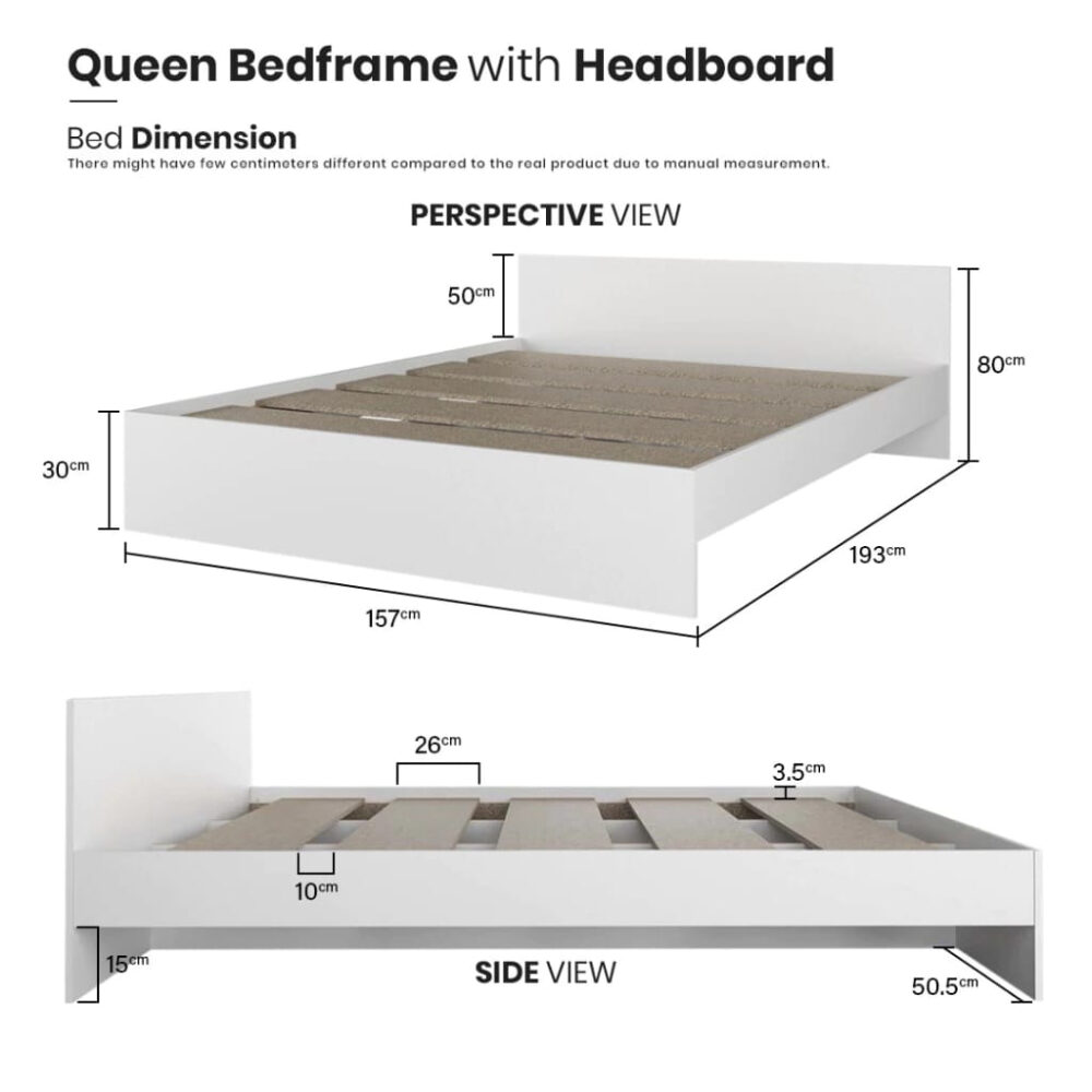 Bedroom Set- Bed Frame + Wardrobe + Standing Mirror/3 in 1 bedroom set / Katil Queen - Image 9