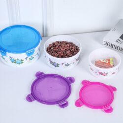 Carna 5 PCS Set Flower Printing Bowls Set Food Container With Lids/refrigerator storage box food preservation - Image 5
