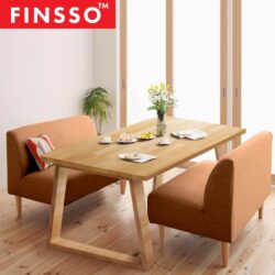 Muji Style Felix Canvas Sofa Set with Solid Wood Table Restaurant sofa / Wooden Sofa / Cafe sofa - Image 3