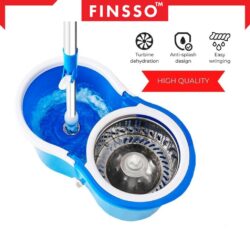 Stainless Steel Spin Mop with Basket & Wheels Multiple Color Choice Semi-auto Spin Mop - Image 7