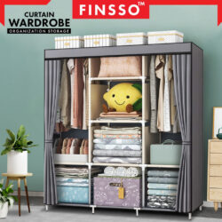 Wardrobe with drawer Almari Baju laci/ Rak Baju / Almari Kain murah / wardrobe - Image 3