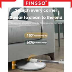 Momo Spin Mop Flat Mop Round Head Floor Clean Water Separated Mop Quick Dry Microfiber Cloth Mop Lantai Mop - Image 3