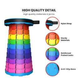 Outdoor Foldable Telescopic Stool & Chair Portable Foldable Extendable Fishing Picnic Camping Travel - Image 5