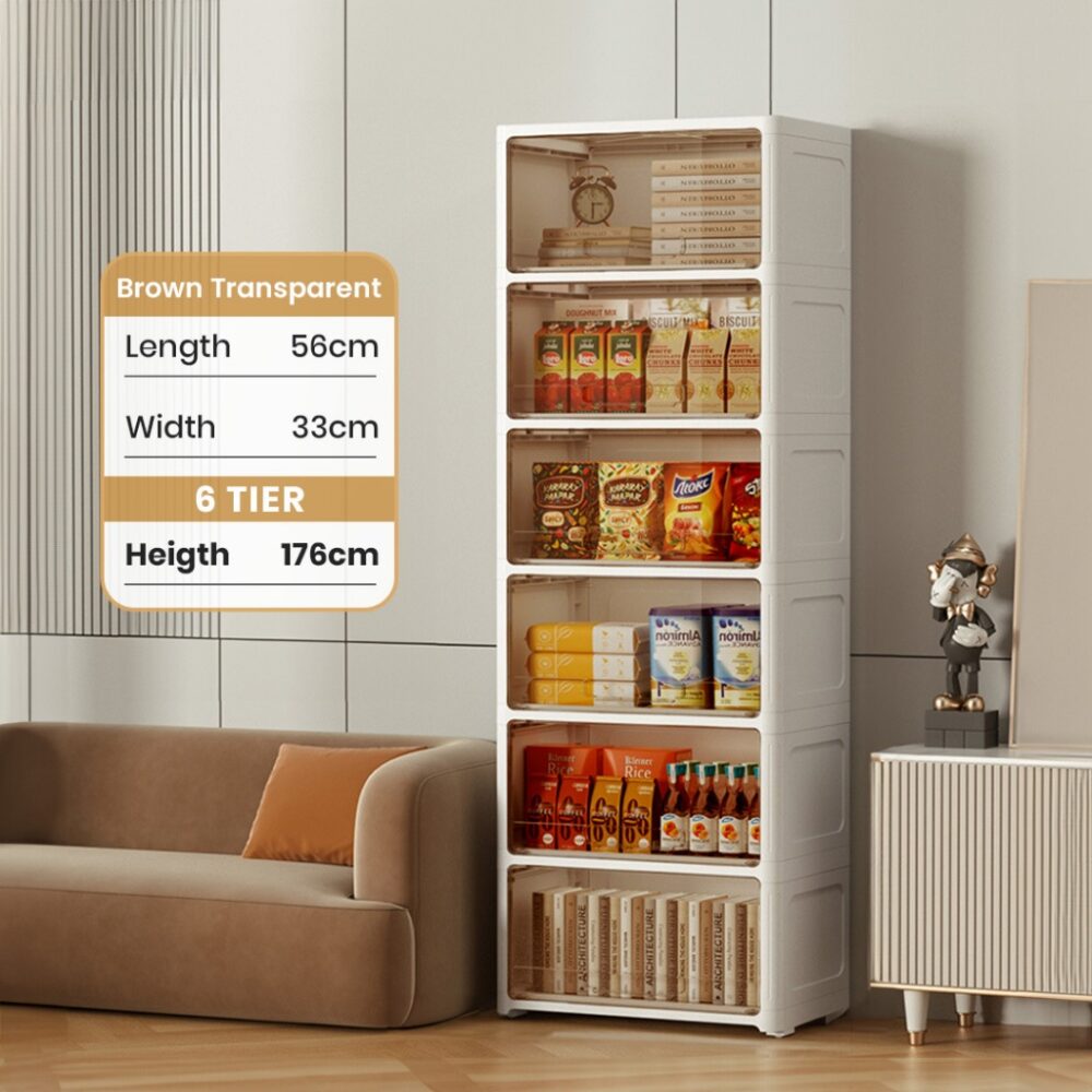 Cosmos Multiuse Stackable Plastic Storage Box with Flip door / almari baju / kotak - Image 3