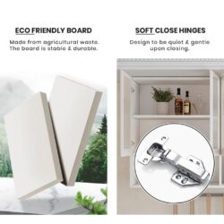 Multifunctional Kitchen Glass Wall Shelves Cabinet - Image 7