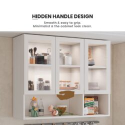 Multifunctional Kitchen Glass Wall Shelves Cabinet - Image 8