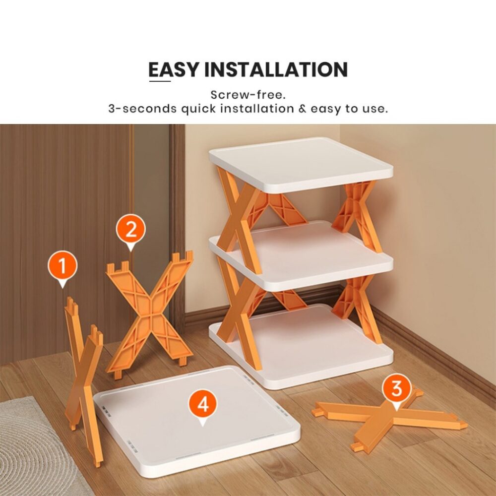 Rak Kasut Plastic Shoes Rack Multi-layer Narrow Shoe Rack Storage Cabinet Space Saving*Shelf Rak Kasut 鞋架 - Image 4