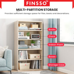 Alder 5 Tier Multipurpose Bookshelf Cabinet Organiser Storage Wooden Bookshelf/ Rak Buku - Image 6
