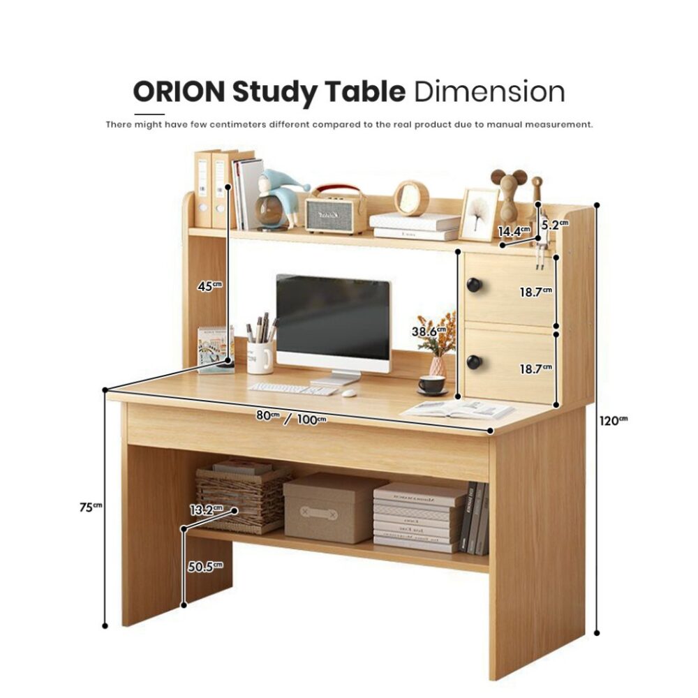 Study Table SET with Side Shelf/ Office desk study table with top /Side shelf/Rack/Orion - Image 7