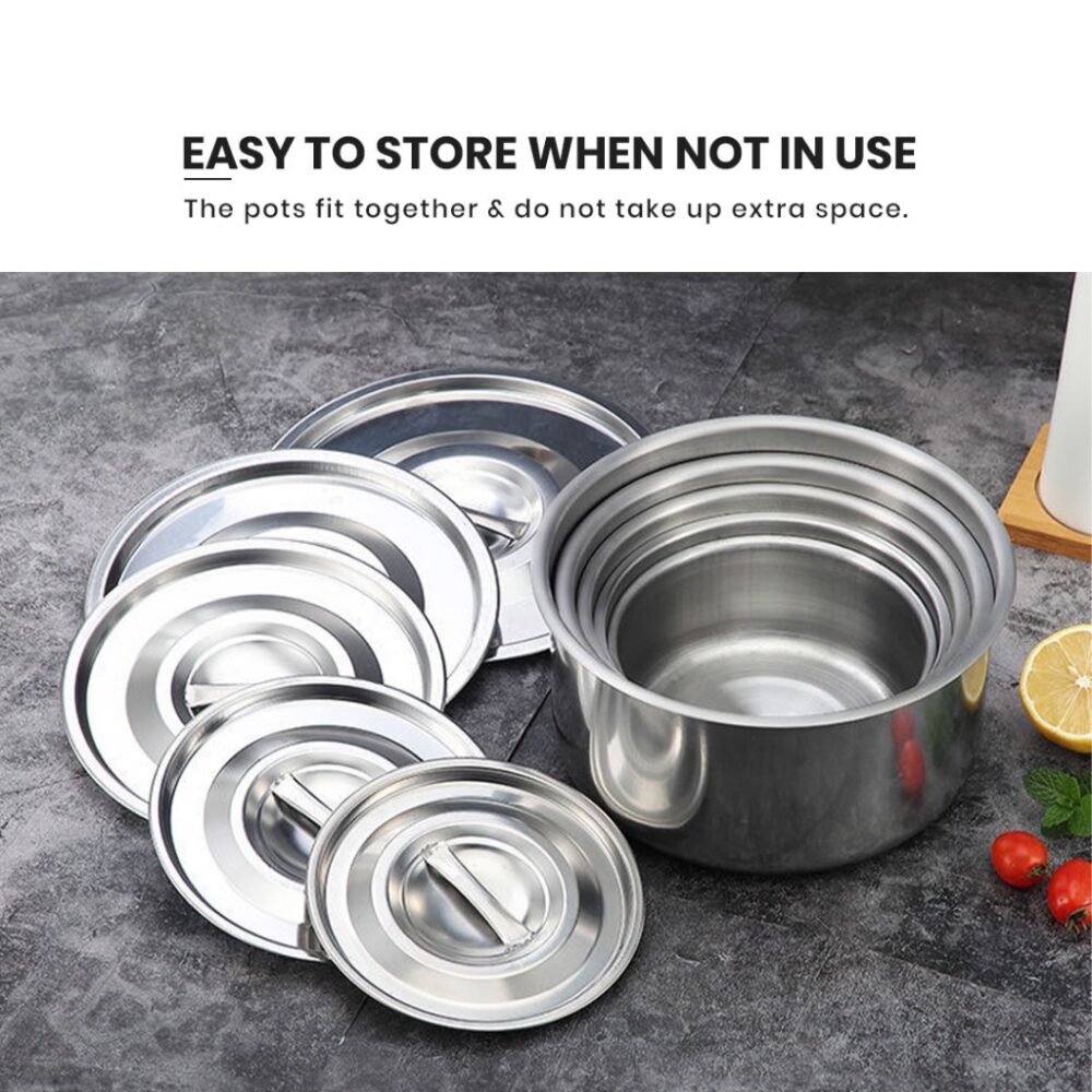 CASSIA 5 in 1 Stainless Steel Pot /410 Stainless Steel/Food Stock With Lid Periuk Masak Food Storage/indian pot - Image 2