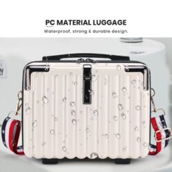 14-inchPC material unisex simple cosmetic case/ Mini Suitcase Cosmetic Bag Women Lightweight Washing Box - Image 5