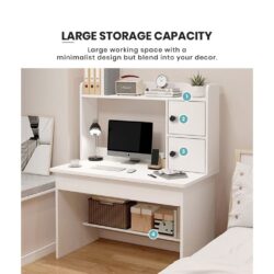 Study Table SET with Side Shelf/ Office desk study table with top /Side shelf/Rack/Orion - Image 8