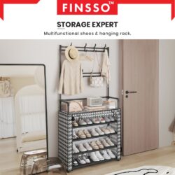 HEMNES-HOUNDSTOOTH Shoe Rack / rak baju + rak kasut 2 in 1 - Image 6