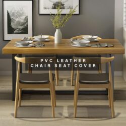 LEIA Solid Rubber Wood Steel Leg Dining Table / Office Table / Meja Makan / 餐桌 - Image 3