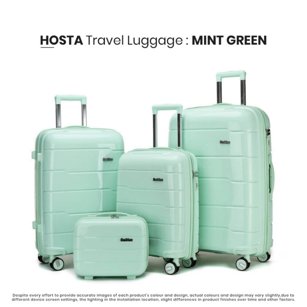 Hosta High-Quality Polypropylene Plastic (PP) PP material suitcase new pattern wave design travel luggage bag - Image 4