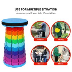 Outdoor Foldable Telescopic Stool & Chair Portable Foldable Extendable Fishing Picnic Camping Travel - Image 3