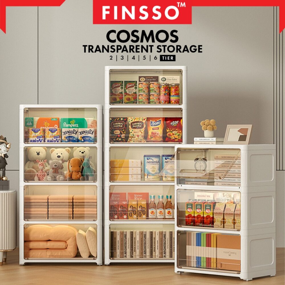 Cosmos Multiuse Stackable Plastic Storage Box with Flip door / almari baju / kotak