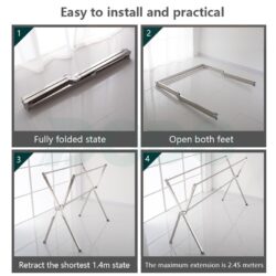Foldable Mobility Stainless Steel hanging rack / Clothing Drying Rack /Rak Baju Laundry Rack - Image 8