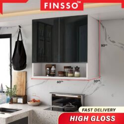 30cm High Gloss Kitchen Cabinet with Waterproof Surface with Shelves/ Kitchen Wall Rack / kabinet dapur gantung - Image 6