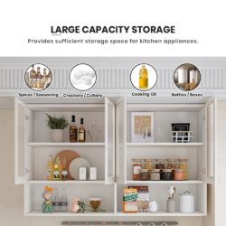 Multifunctional Kitchen Glass Wall Shelves Cabinet - Image 6