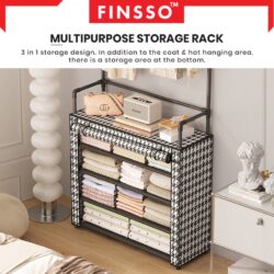 HEMNES-HOUNDSTOOTH Shoe Rack / rak baju + rak kasut 2 in 1 - Image 7