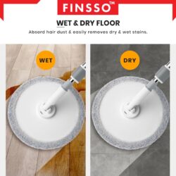 Momo Spin Mop Flat Mop Round Head Floor Clean Water Separated Mop Quick Dry Microfiber Cloth Mop Lantai Mop - Image 7