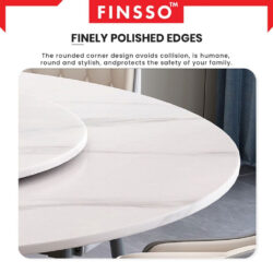 Logan Marble Sintered Stone dining table meja makan / Anti scratch, anti heat stone/ 圆桌 / 石桌 - Image 7