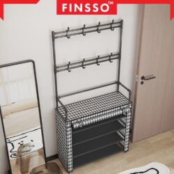 HEMNES-HOUNDSTOOTH Shoe Rack / rak baju + rak kasut 2 in 1 - Image 8