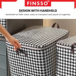 Houndstooth Storage Bag with handle - Image 3