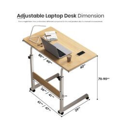 Adjustable Height Lifting Table with Wheel Bedside Laptop Table/ Sofa side table - Image 8