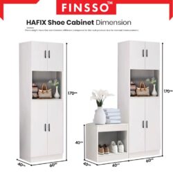 Hafix shoe cabinet with side cabinet seat - Image 7