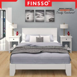[New Arrival✅] Finsso: Basra Queen Bed Frame with Headboard | Katil Queen | Queen Size | Bedframe