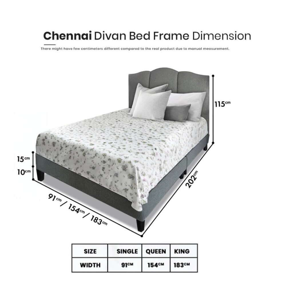 concept E1 Board Chenni bedroom SET Luxury Swiss-Foundation Divan Queen Bed Frame (Low Formaldehyde) - Image 9