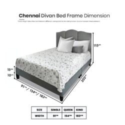 concept E1 Board Chenni bedroom SET Luxury Swiss-Foundation Divan Queen Bed Frame (Low Formaldehyde) - Image 9