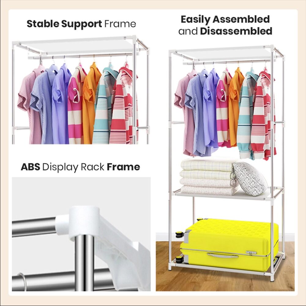 Wardrobe S Size / Almari Baju Rak Baju Clothes Organization Storage Rack Cabinet / Almari Kain - Image 6